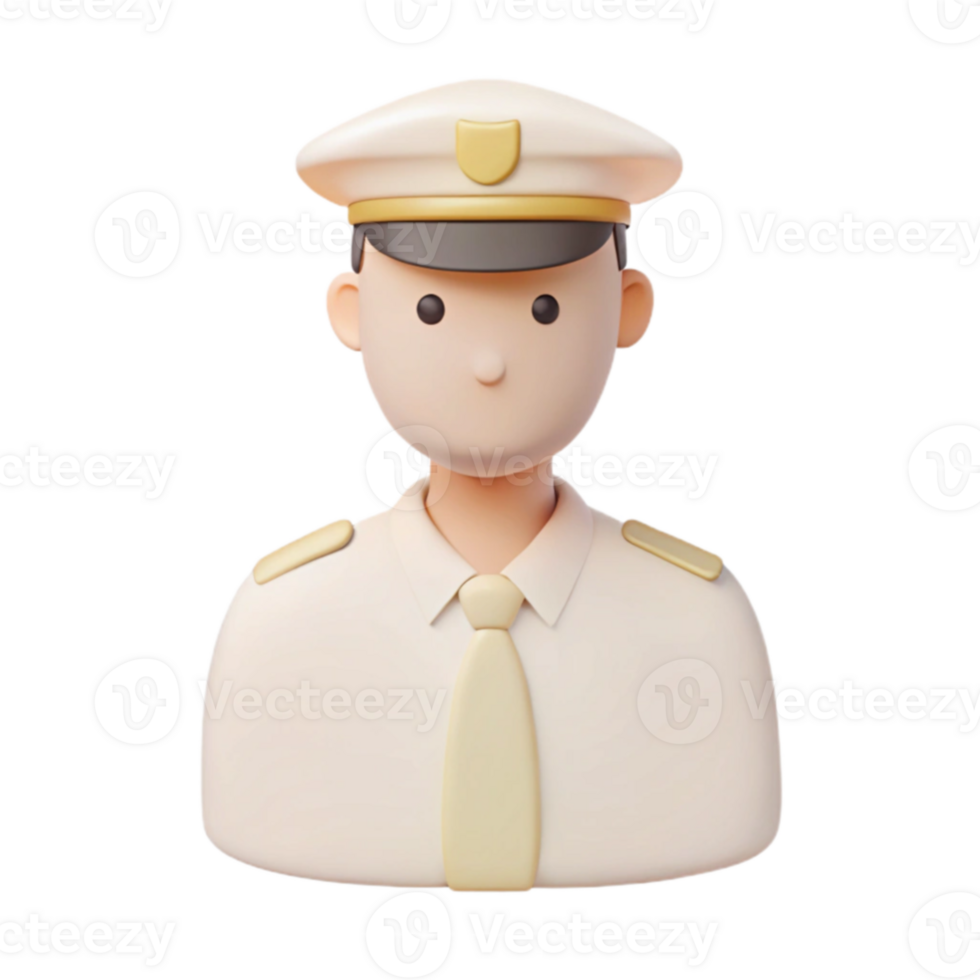 3D Cartoon Captain png