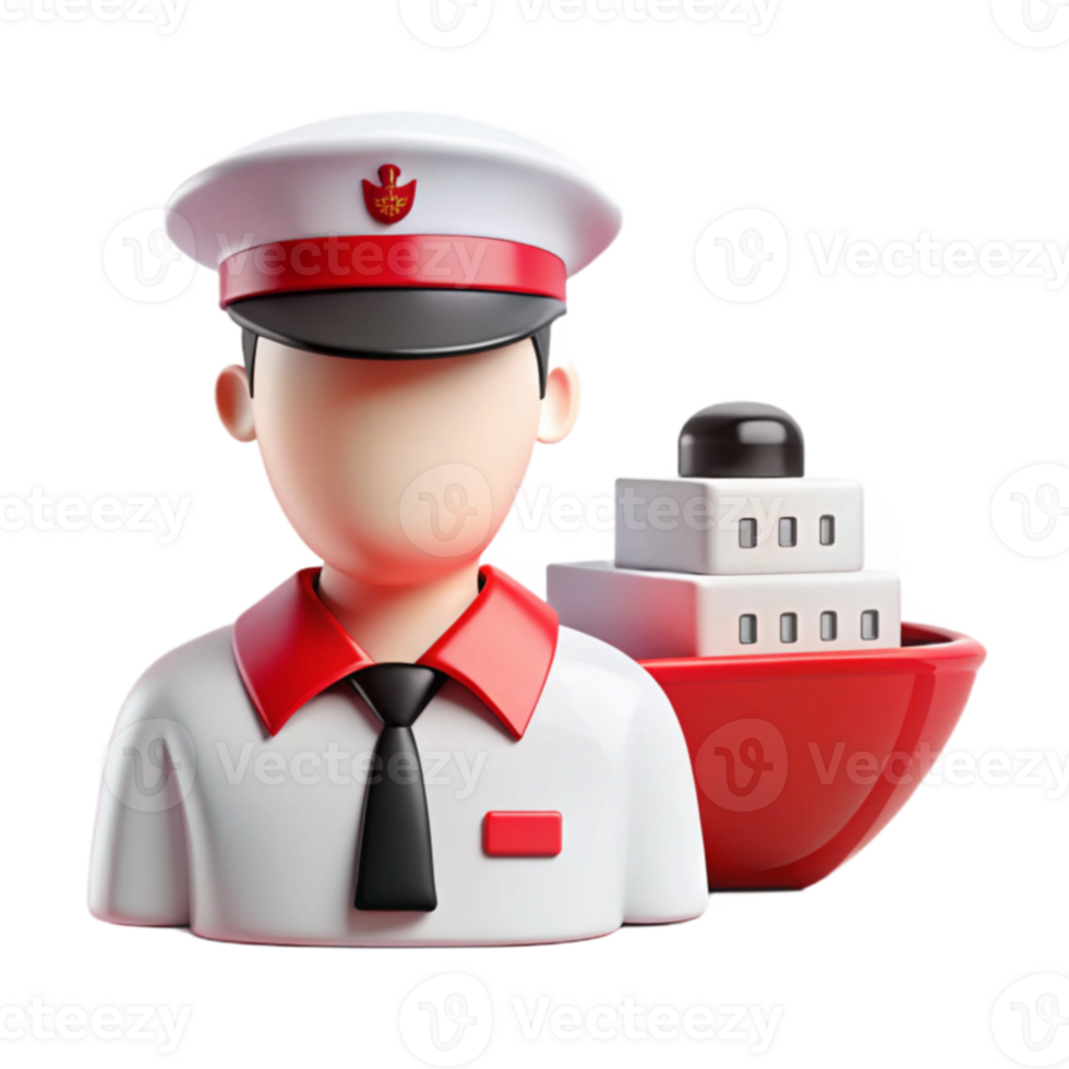 Ship Captain 3D Illustration png