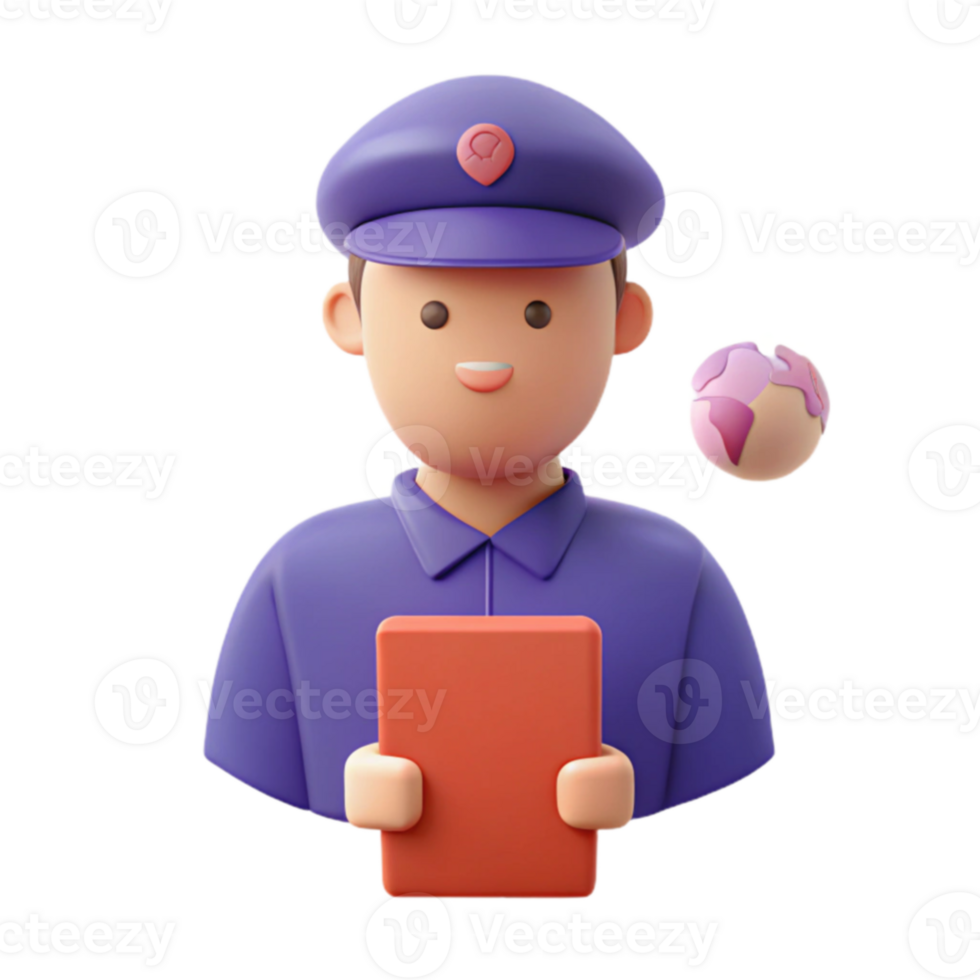 Delivery Person Holding Package png