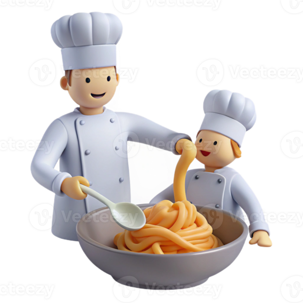 Chef and Assistant Making Pasta png