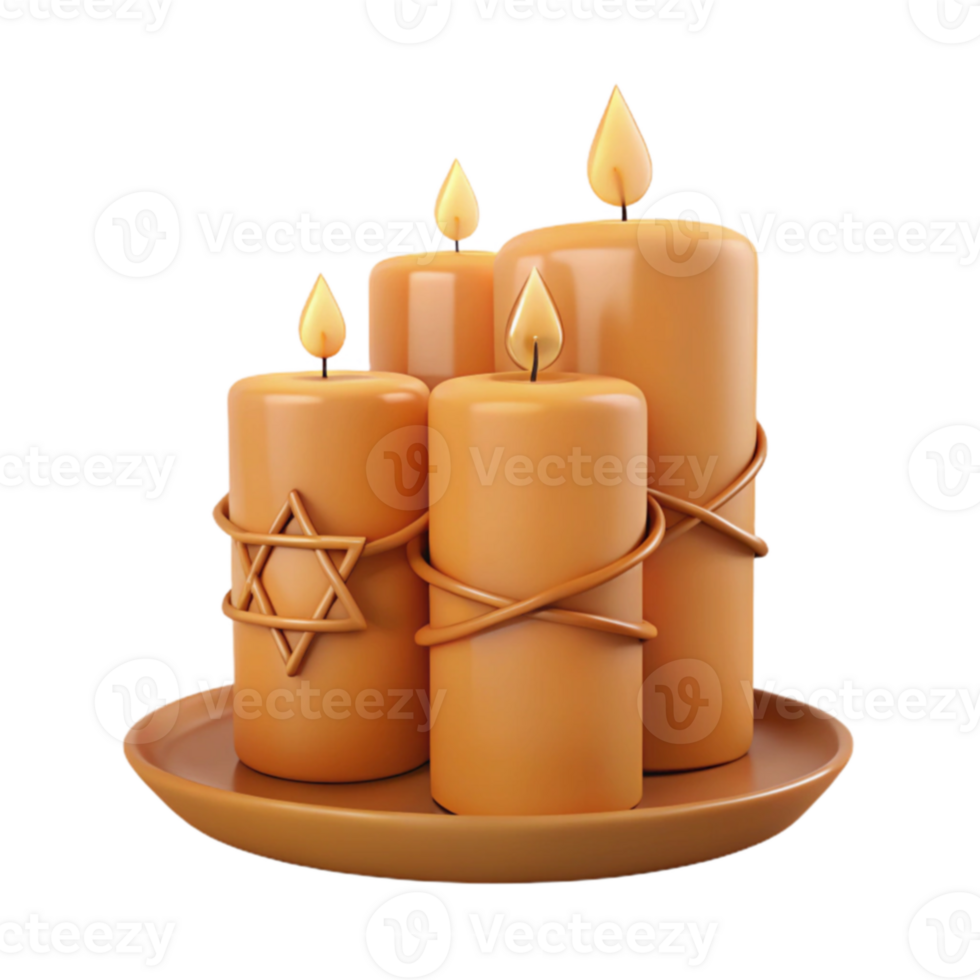 Four Candles on a Plate png