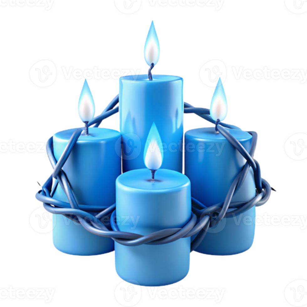 Blue Candles with Wicker png