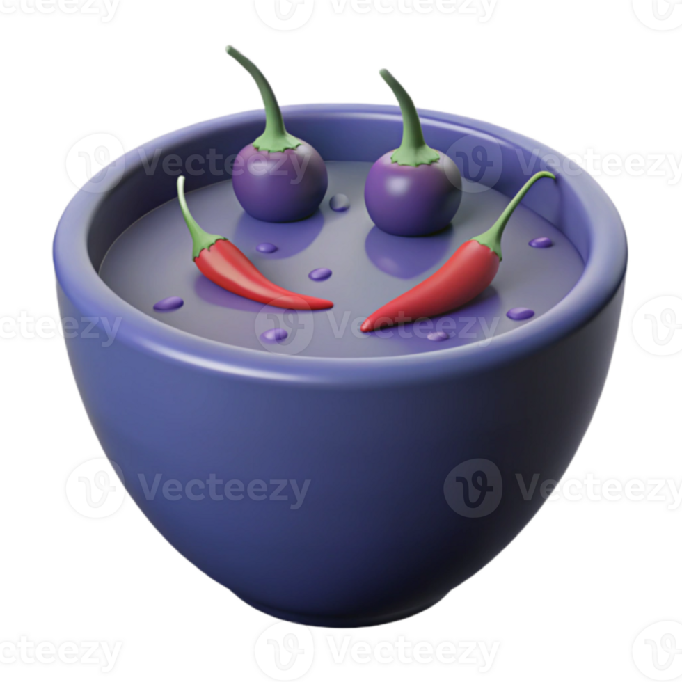 Purple Bowl with Peppers png
