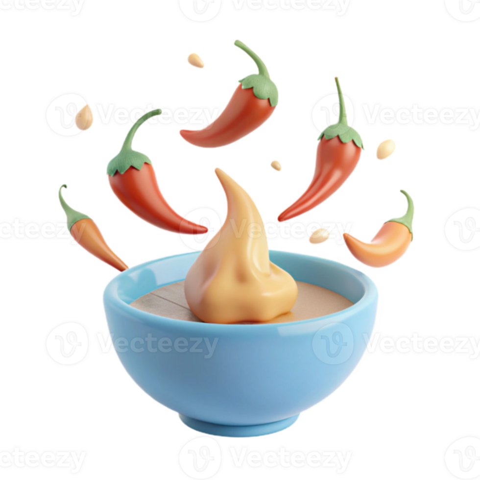 Spicy Dip with Chili Peppers png