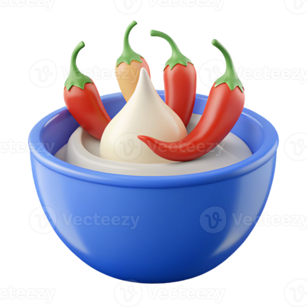 Spicy Dip with Chili Peppers png
