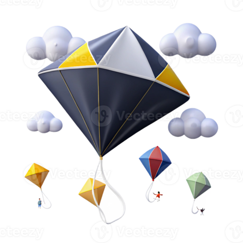 Colorful Kites Flying in Sky png