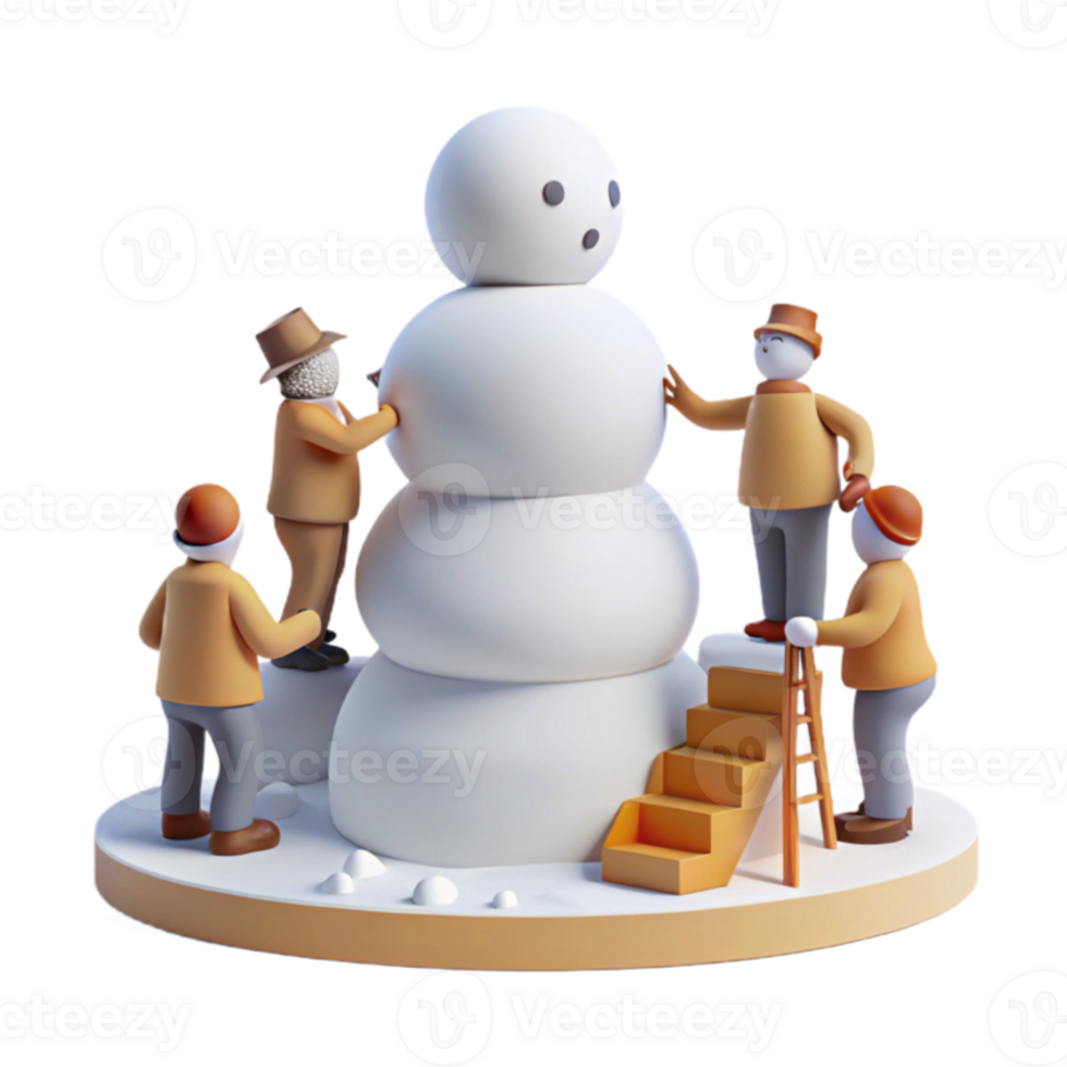Snowman Building Fun png