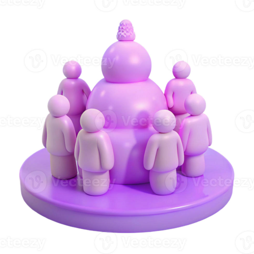 Group of People Around Object png