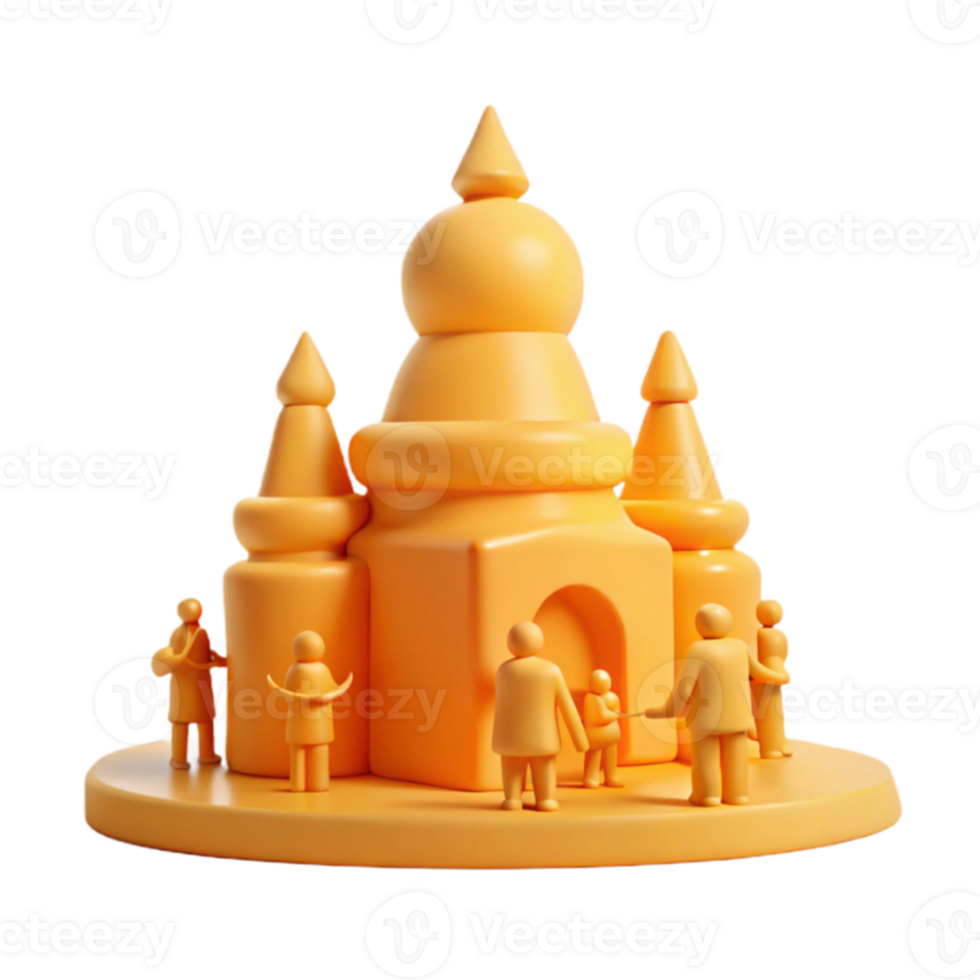 3D Render of Yellow Castle png