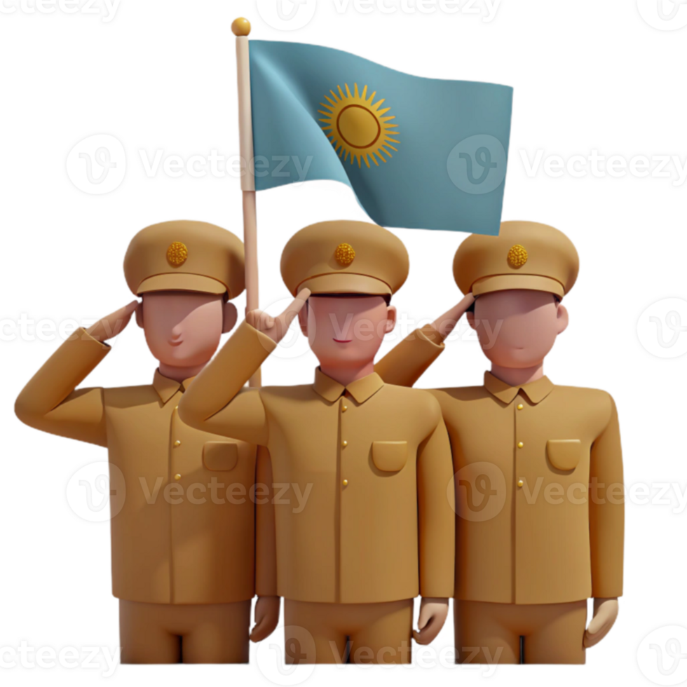 Soldiers Saluting Flag png