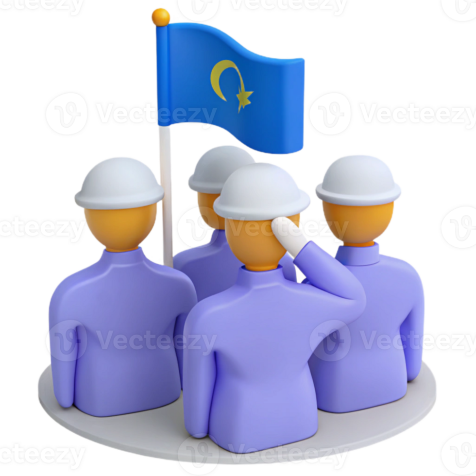 Saluting Figures with Flag png