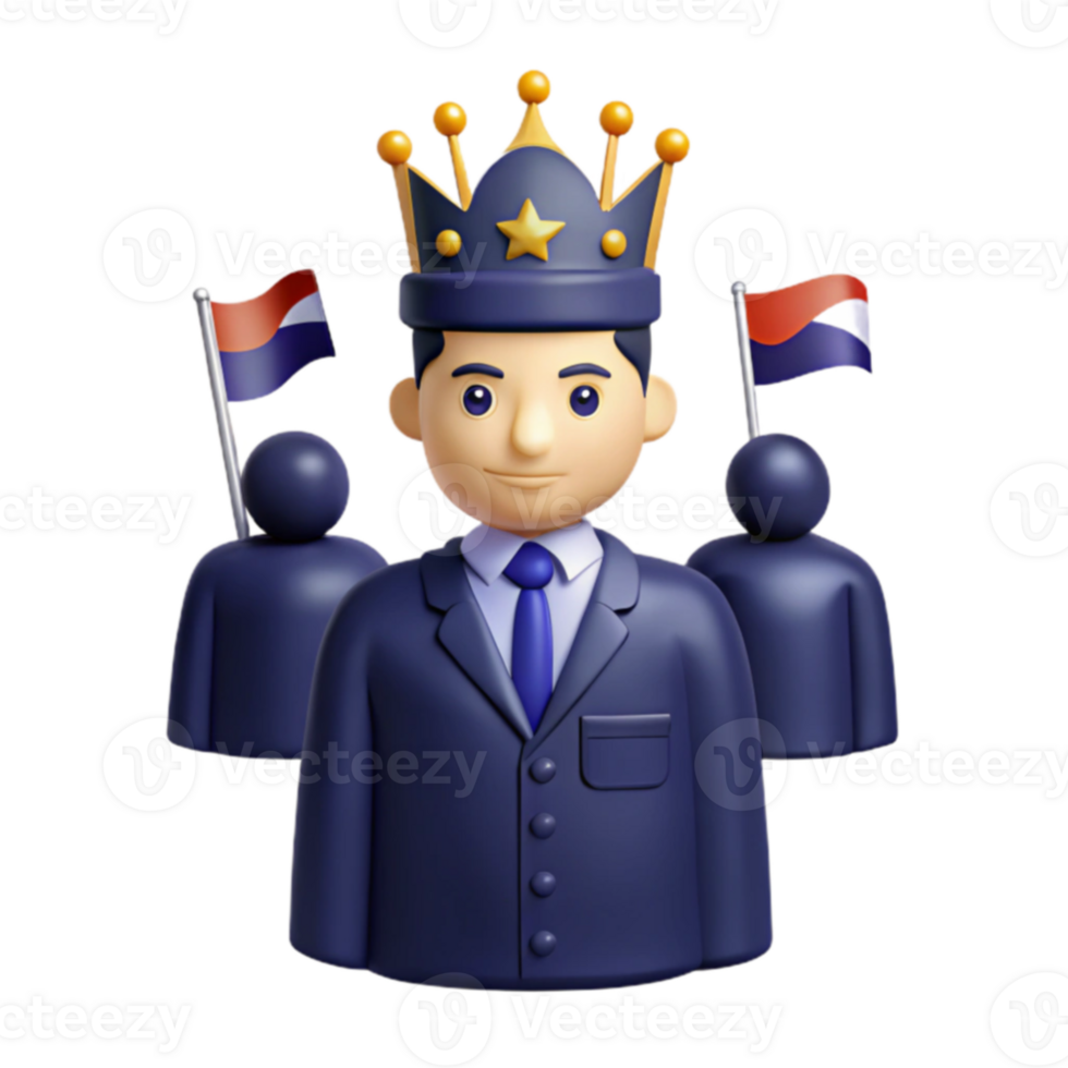 King in Suit with Flags png