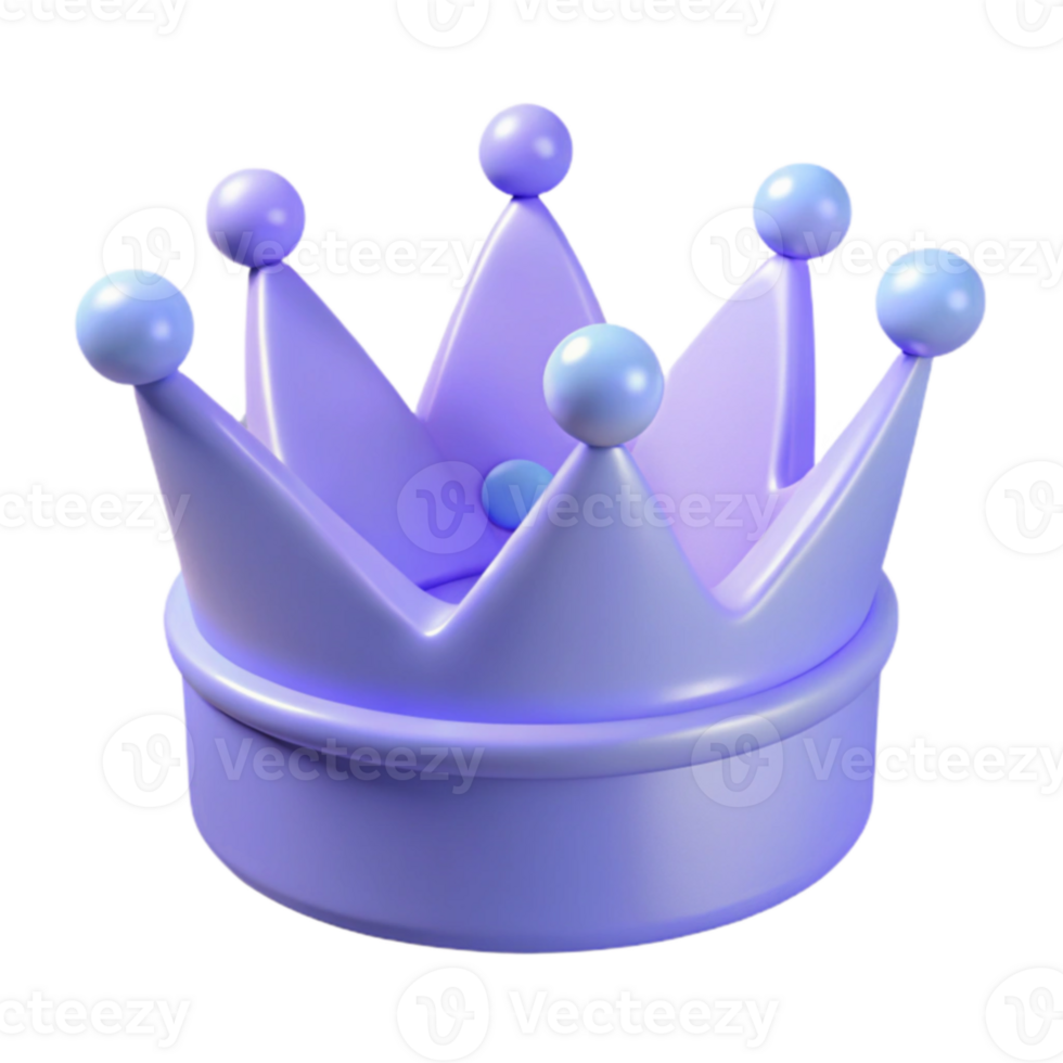 Purple Crown 3D Render png