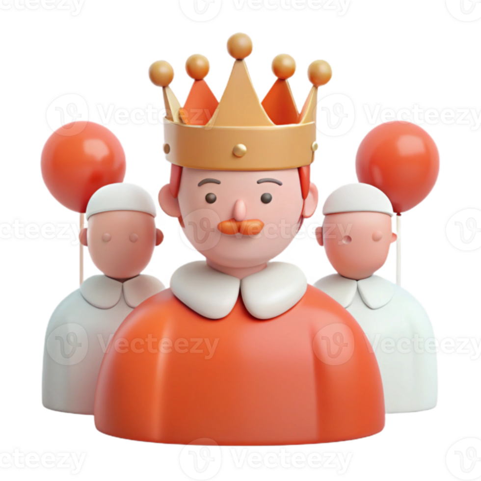 Leadership, Crown, Team, Success, Achievement, Icon, 3D, Illustration, Group, Balloons png