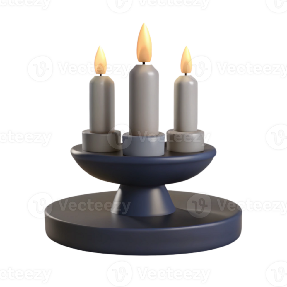 Three Candles on Stand png