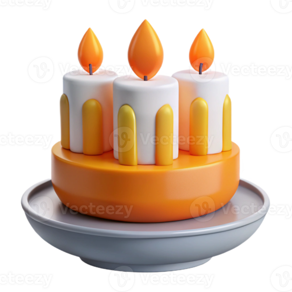 Three Candles on a Plate png