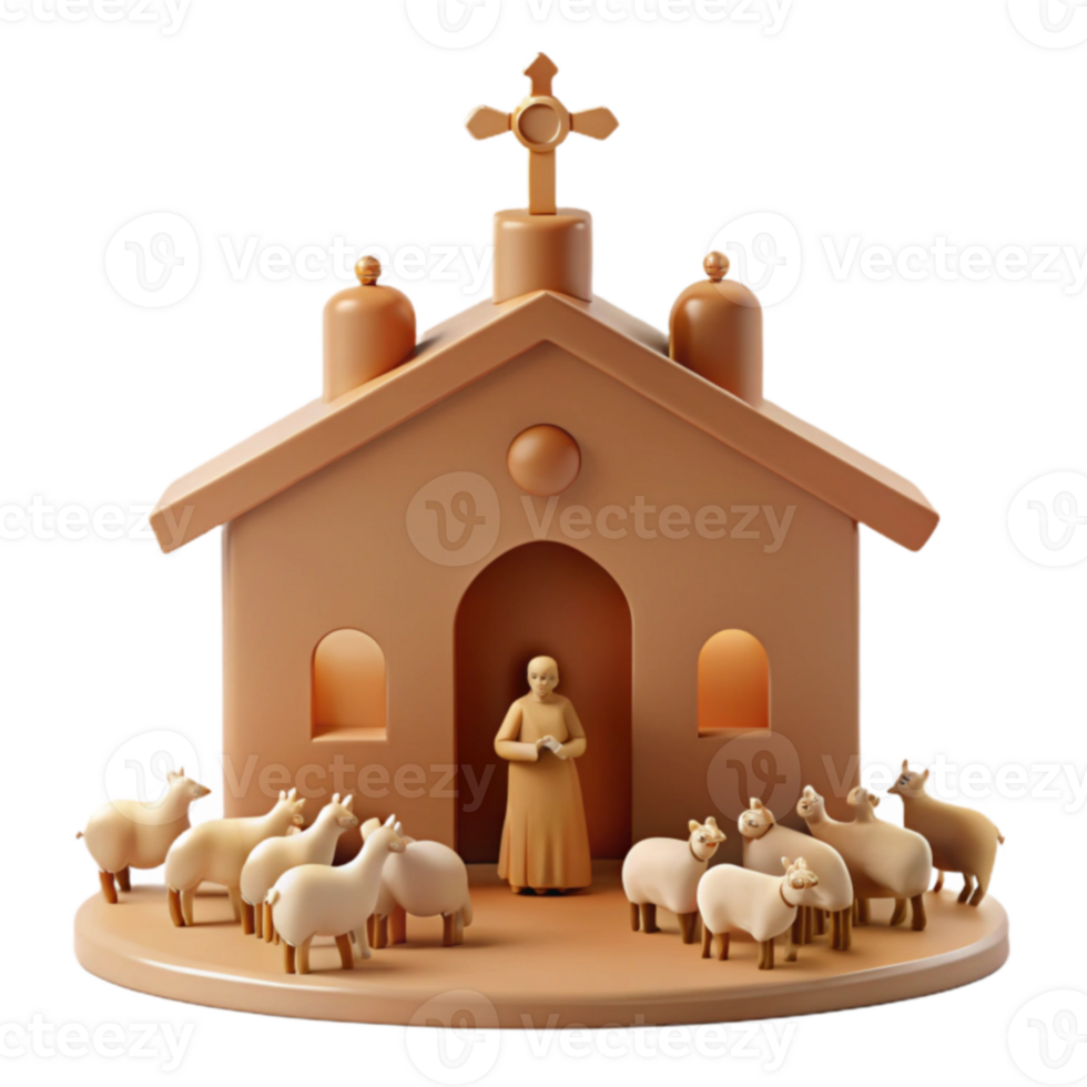 Church with Sheep png