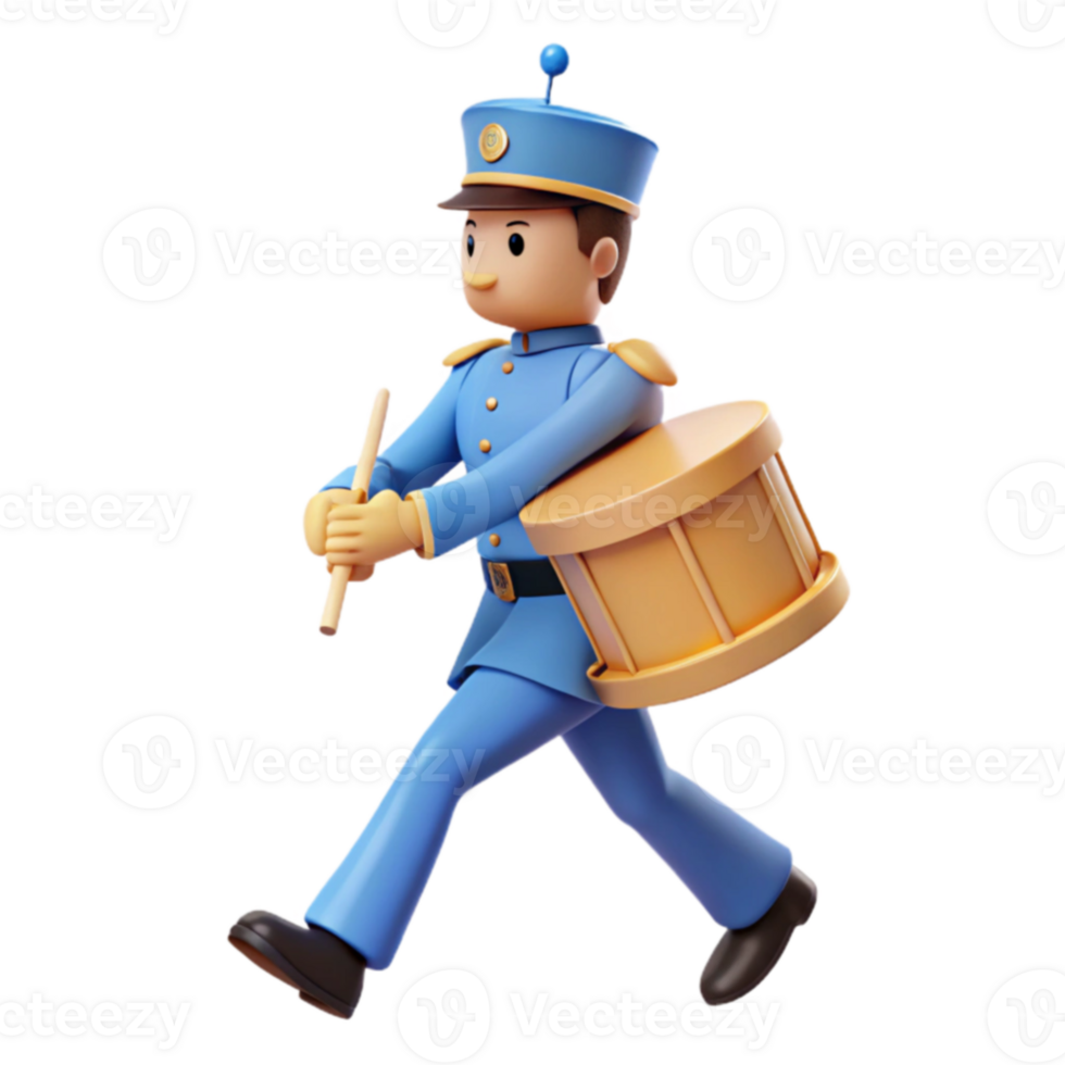 Cartoon Drummer in Uniform png