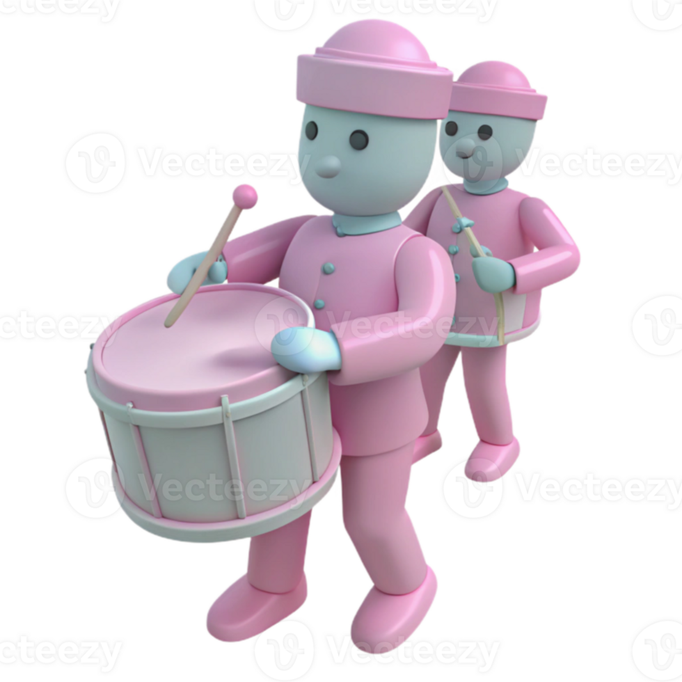 Pink Drummers Marching png