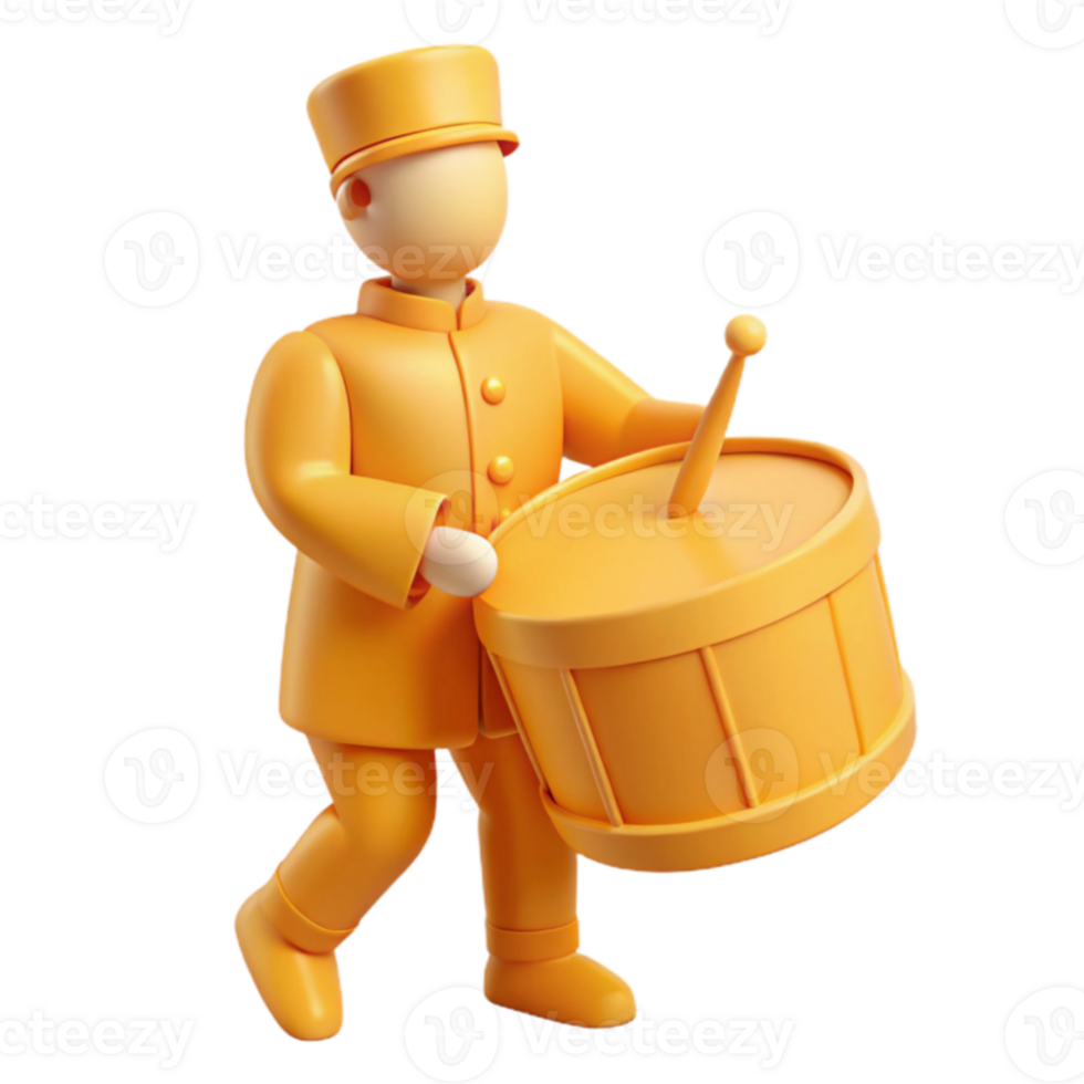 3D Cartoon Drum Player png