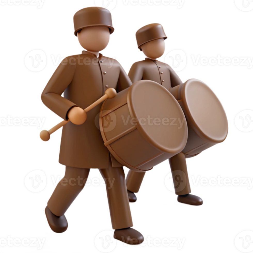 Drummers Marching in Uniform png