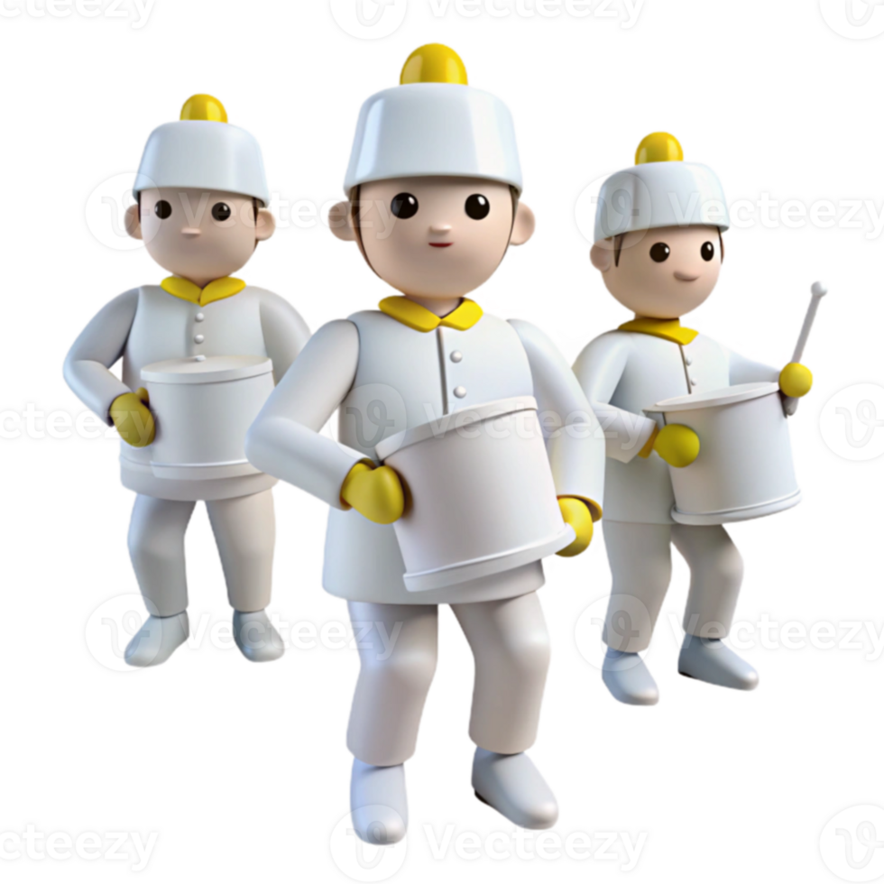 Drummers in White Uniforms png