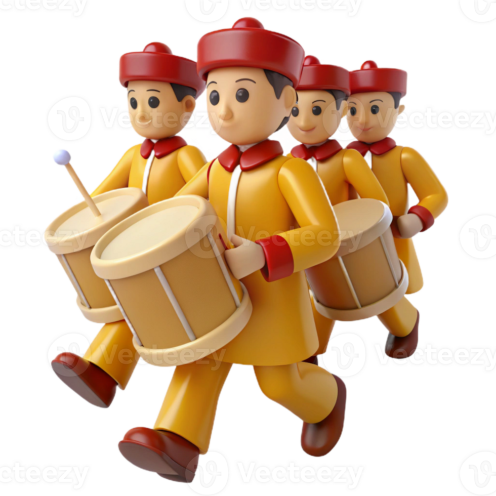 Drummers Marching in Formation png