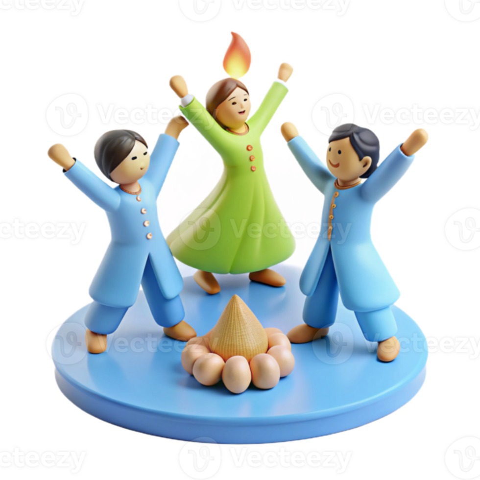 Happy Celebration with Dancing Figures png