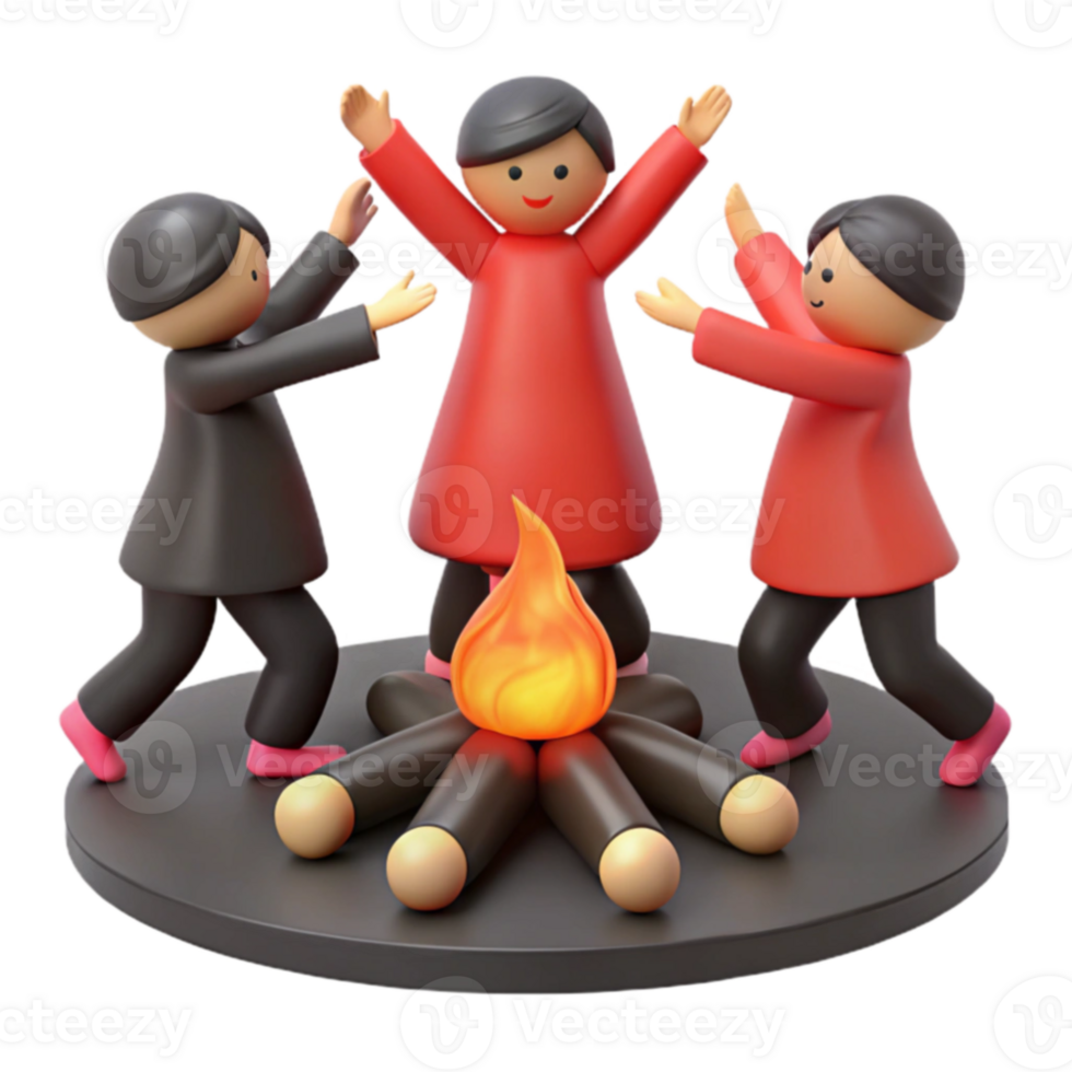 Friends Around Campfire png