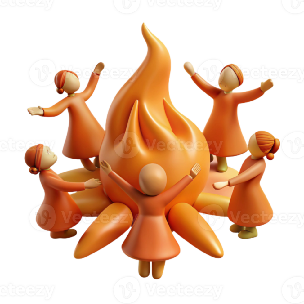 People Around Bonfire png