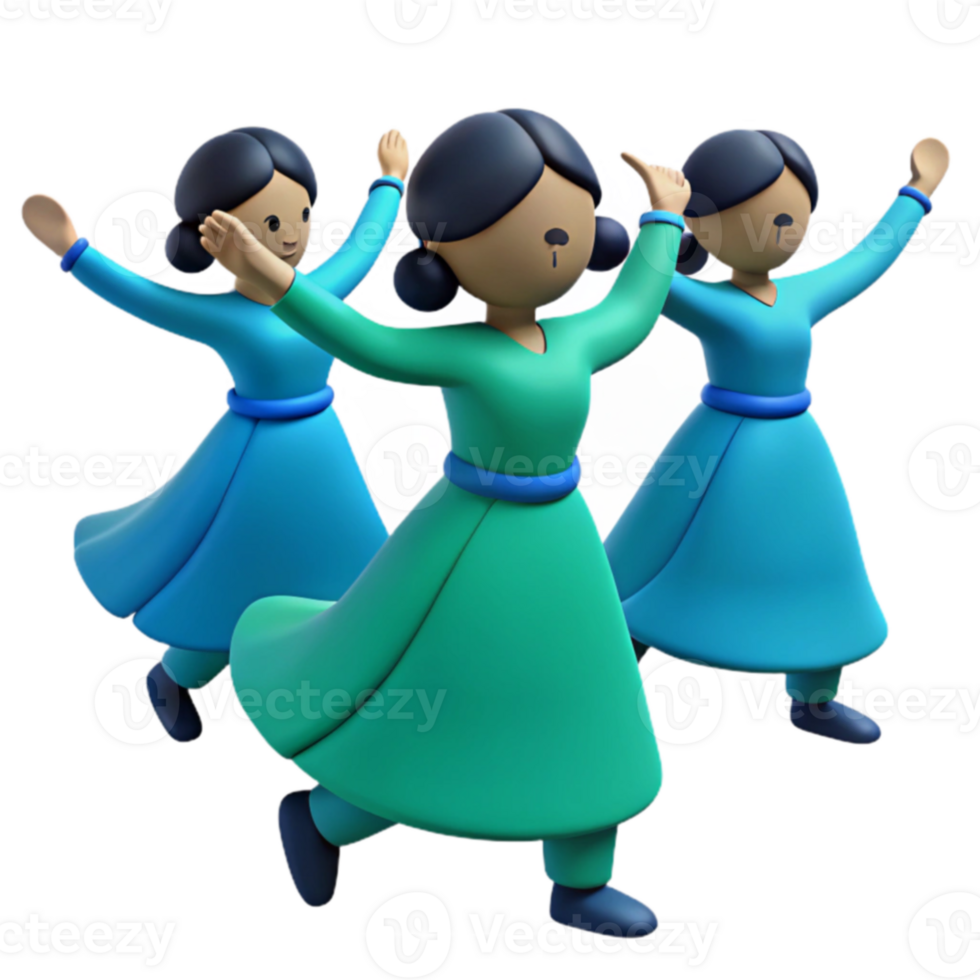 3D Dancing Cartoon Characters png