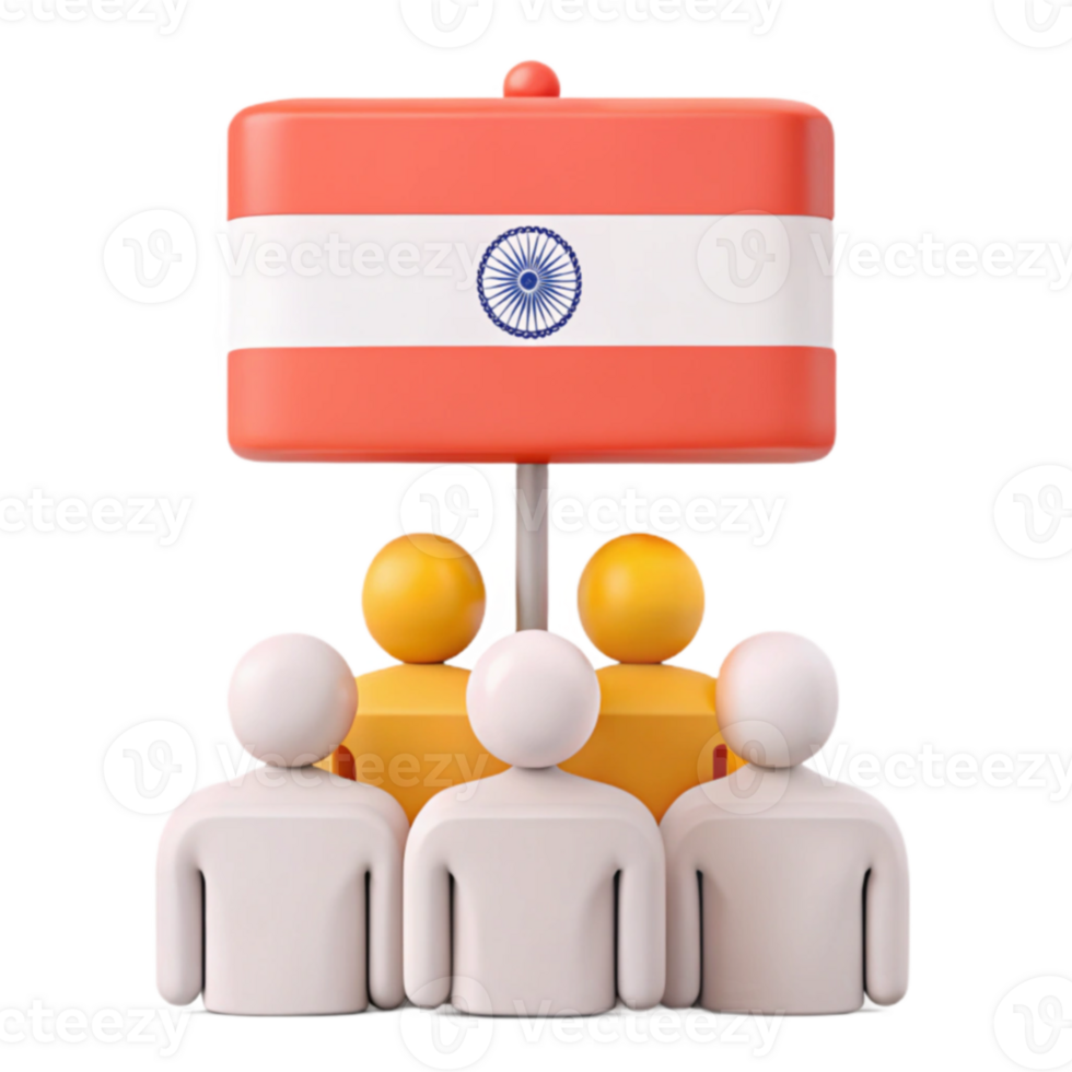 People Under Flag of India png