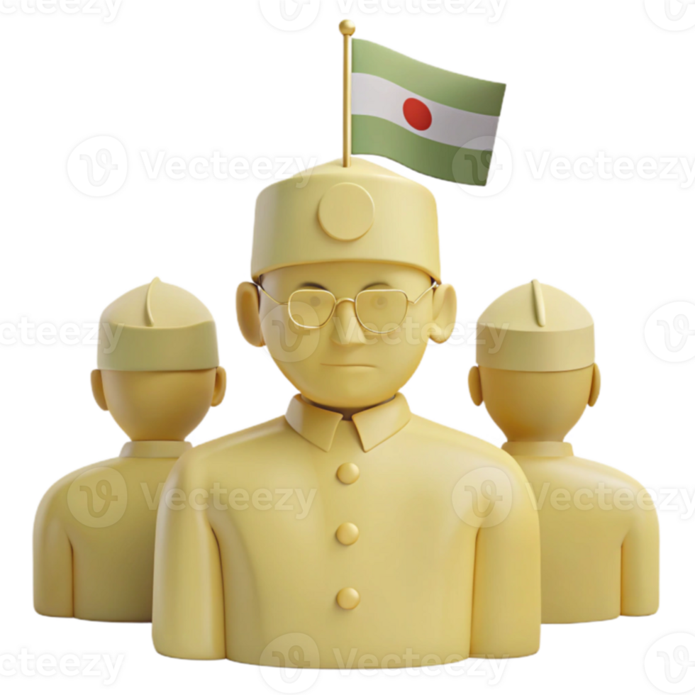 3D Rendered Figures with Flag png
