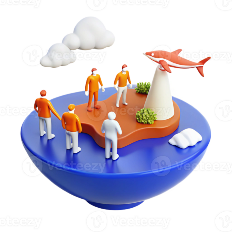 Island with Flying Object png