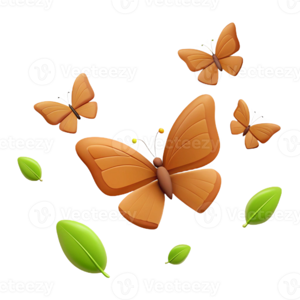 Butterflies and Leaves png