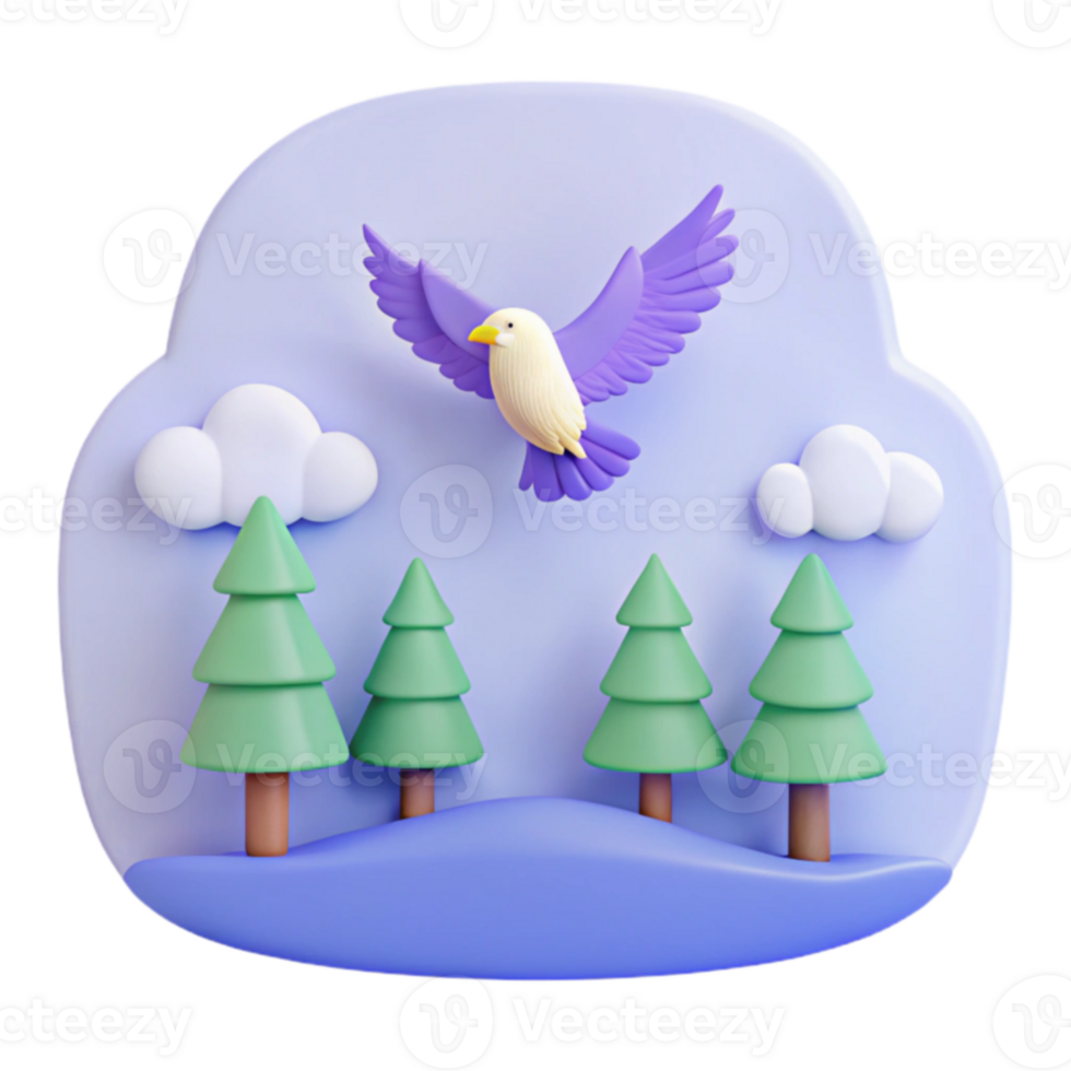 Bird Flying Over Trees png