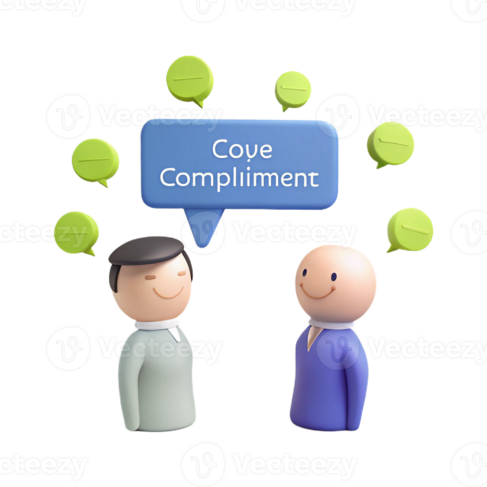 Giving Compliments 3D Illustration png