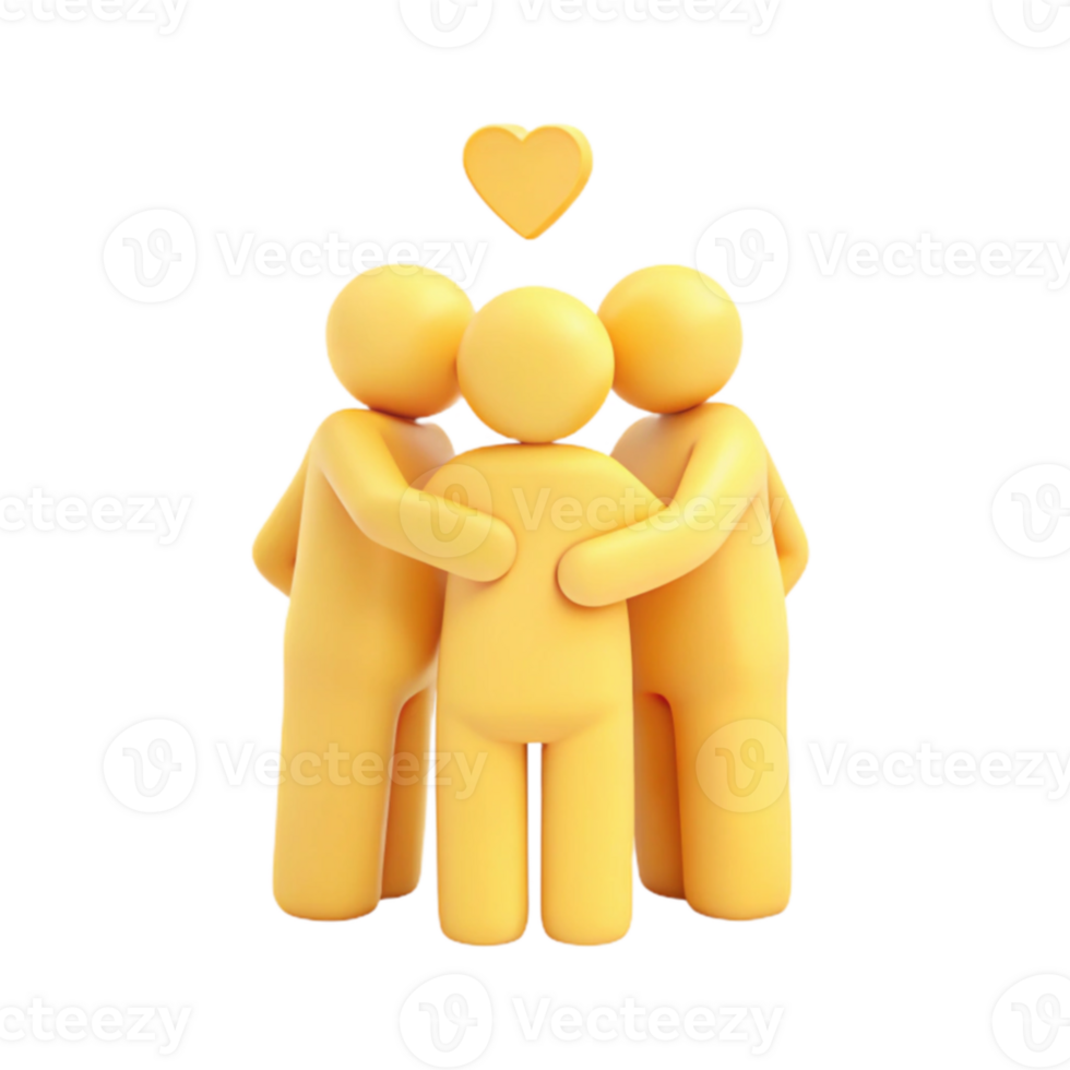 Group Hug With Heart png