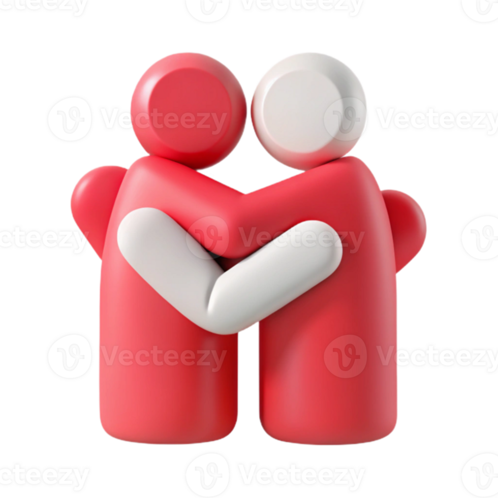 Hugging 3D Characters png