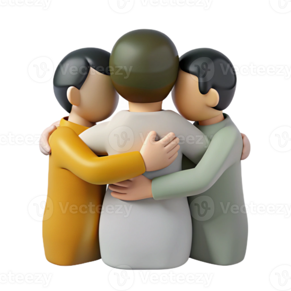 Three Friends Hugging png