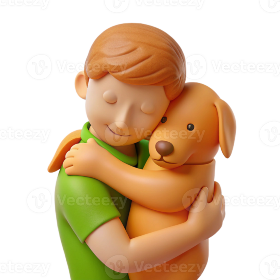 Boy Hugging Dog png