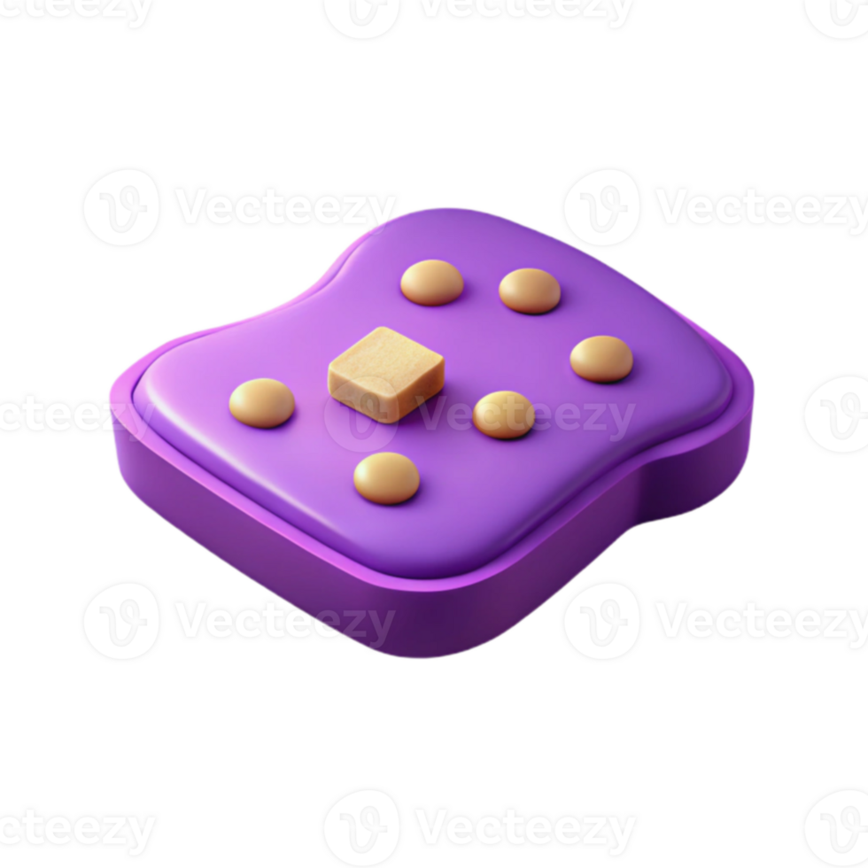 3D Purple Toast with Butter png