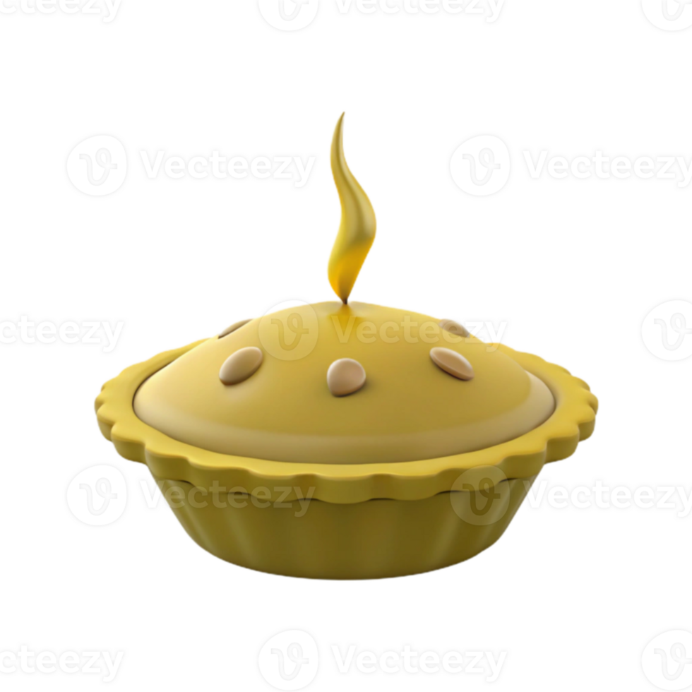 Yellow Pie with Flame png