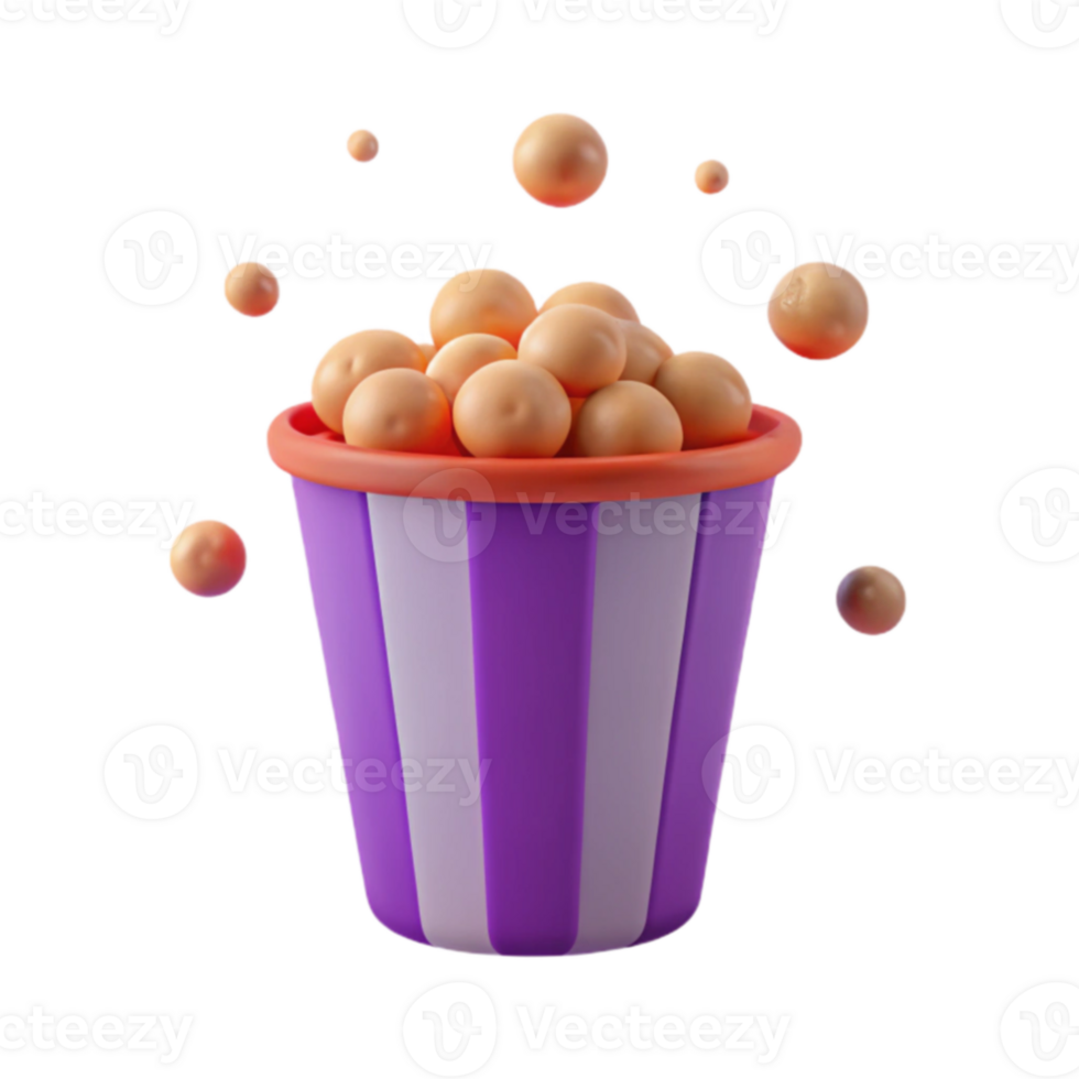Popcorn Bucket 3D Render png