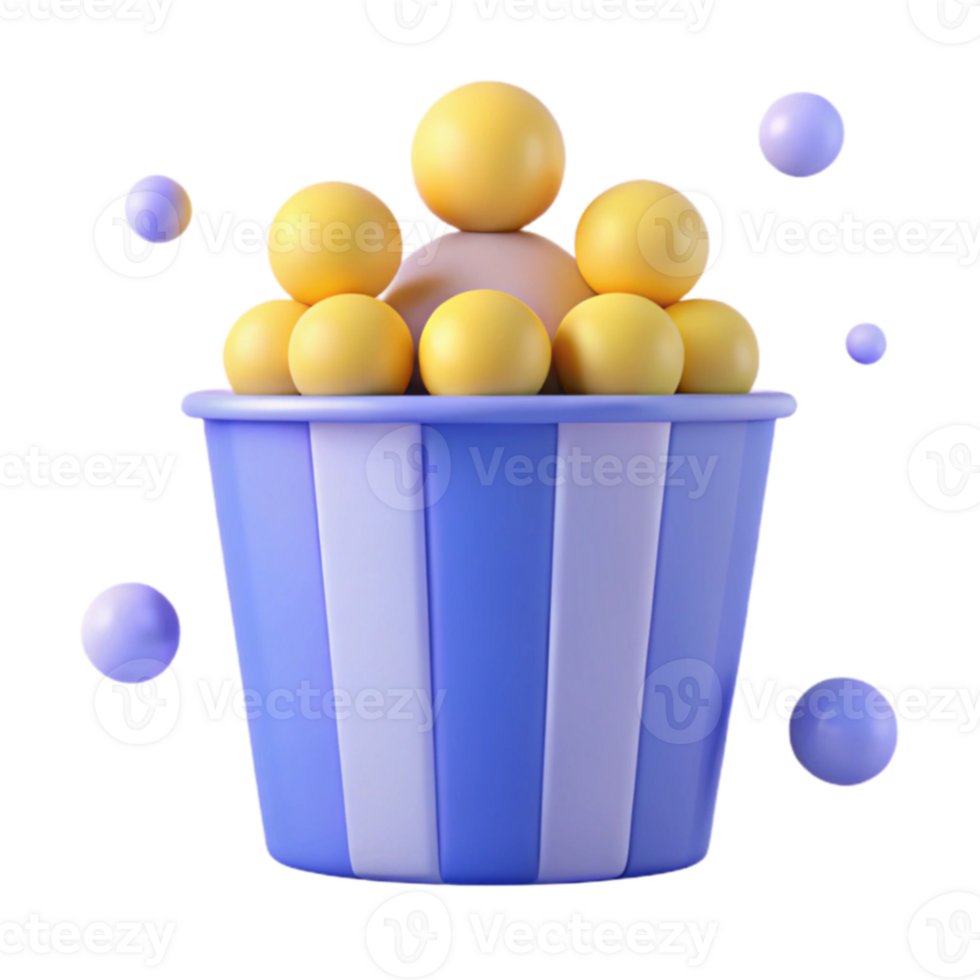 3D Popcorn Bucket png