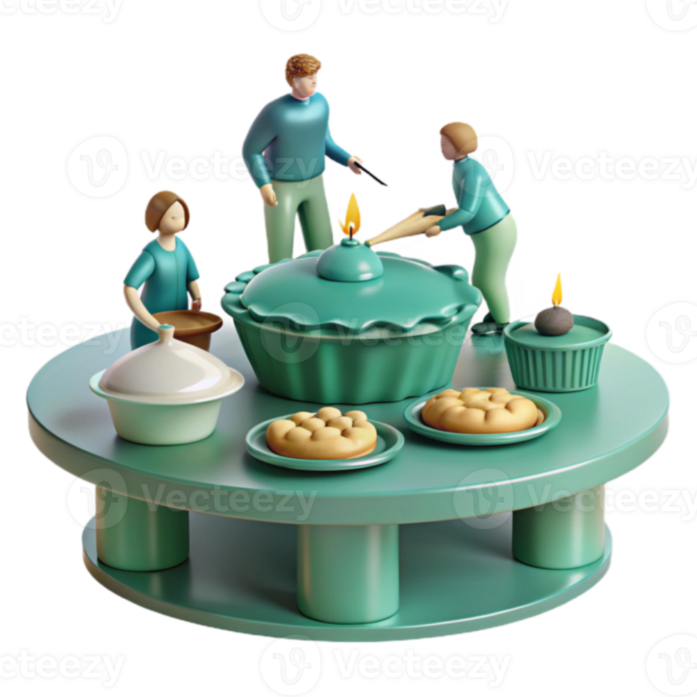 3D Illustration Family Gathering png