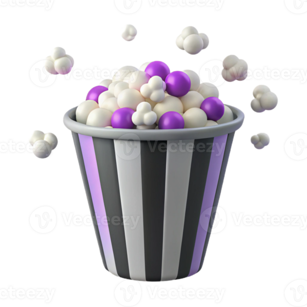 Popcorn Bucket 3D Render png