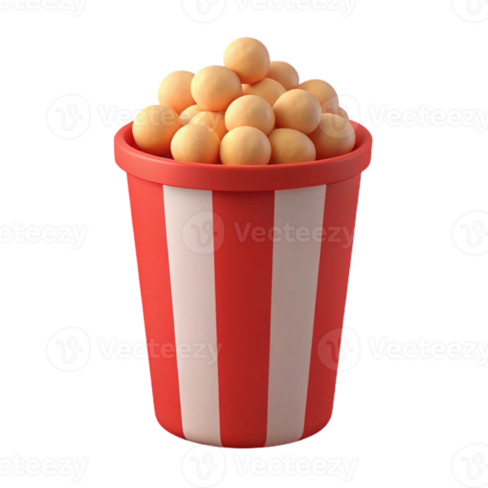 Popcorn in Red Striped Cup png