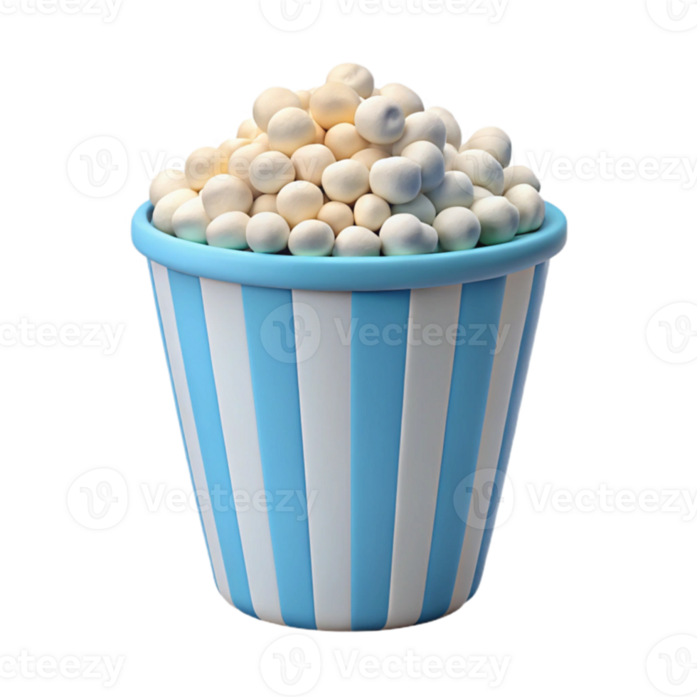 Popcorn Bucket 3D Render png