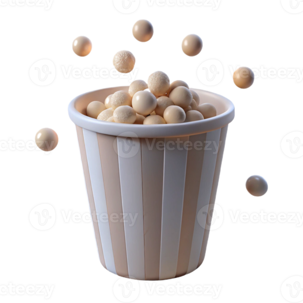 Popcorn in Striped Cup png